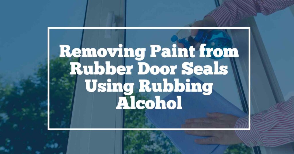 Remove paint from rubber door seals using rubbing alcohol