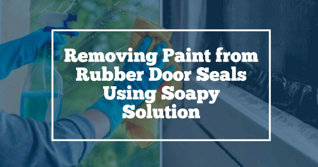 Remove paint from rubber door seals using Soapy solution